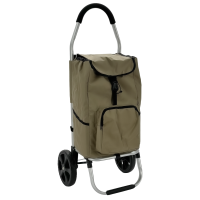 Dreamble® | Luxe Boodschappentrolley | Boodschappenwagen | Beige/Creme | Extra Hoog (103cm) en groot (50 Liter) | Koelvak met rits | 2 ophanghaken | Extra grote wielen | Steekwagenfunctie | Opvouwbaar | Lichtgewicht | 4 extra vakken | Waterdicht