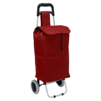 Boodschappentrolley | Boodschappenwagen | Rood | Extra Groot en Sterk | 46 Liter | Stalen Frame | Grote Wielen | Lichtgewicht | Opvouwbaar | Afneembare Boodschappentas | 2 Ritsvakken | Waterafstotend